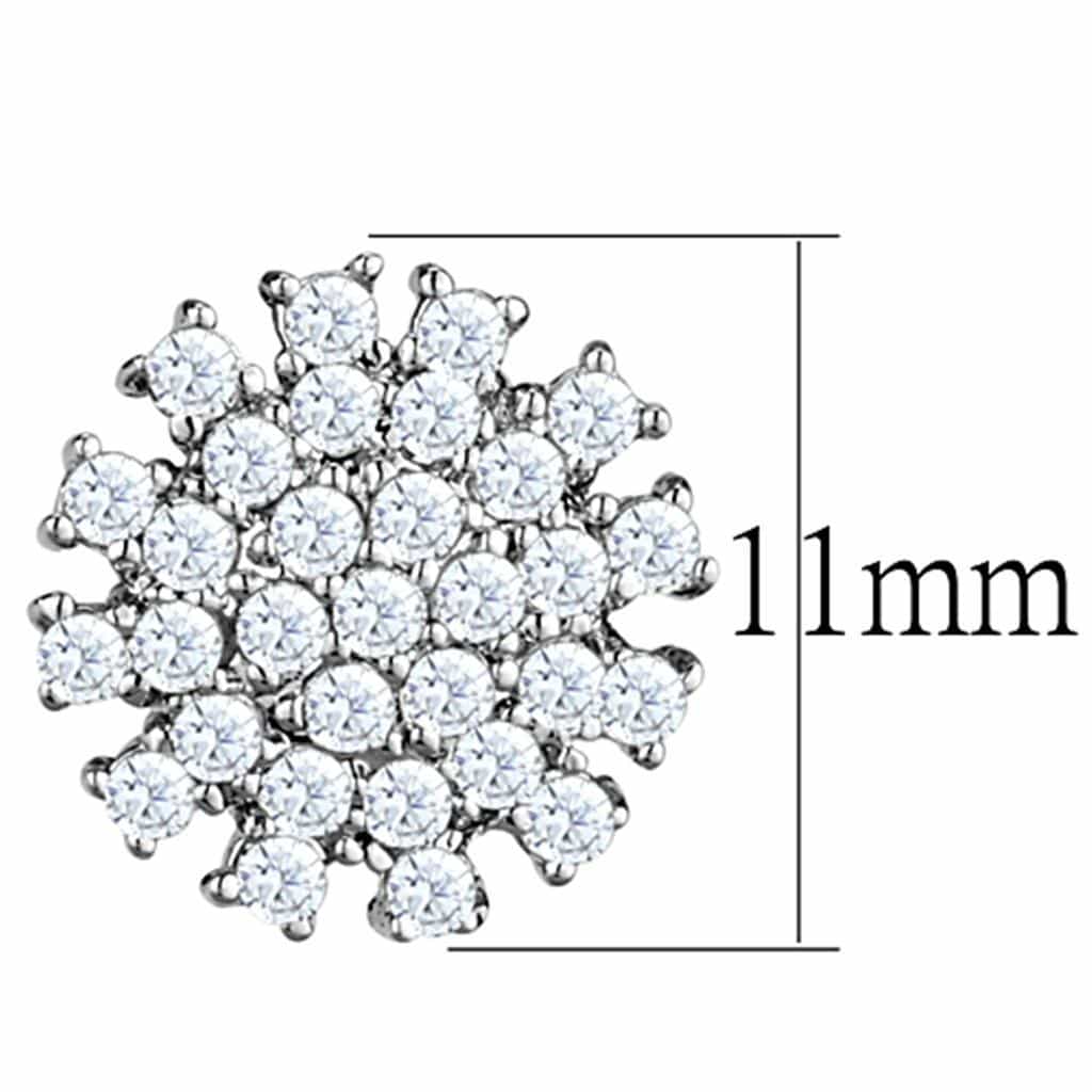 Brass CZ Cluster Dome Ball Stud Earrings | The Stainless Jewelry view 2