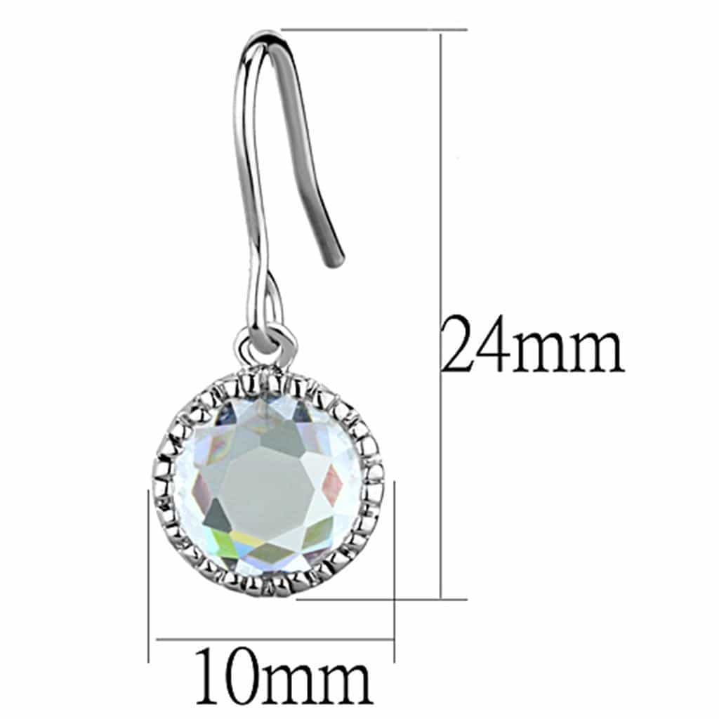 Brass CZ Round Halo Milgrain Dangle Earrings view 2