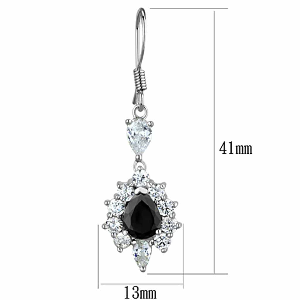 Brass Black CZ Oval Starburst Halo Dangle Ring view 2