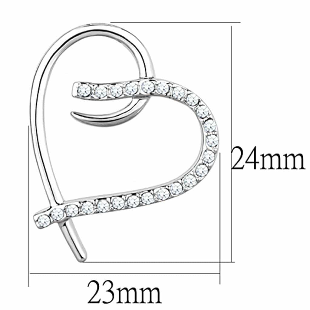 Brass CZ Pave Open Heart Hook Earrings | The Stainless Jewelry view 2