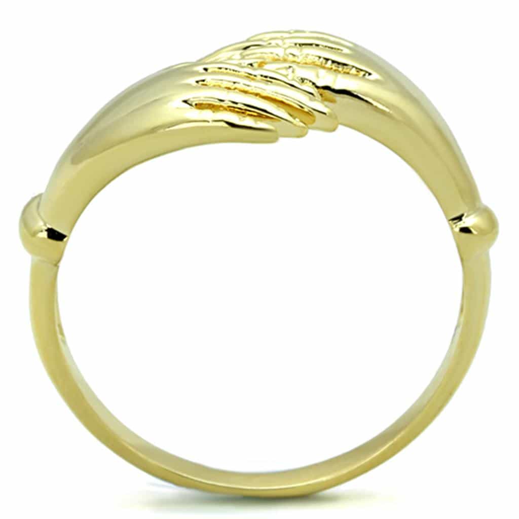 Brass Gold Clasped Hands Embrace Open Ring view 3