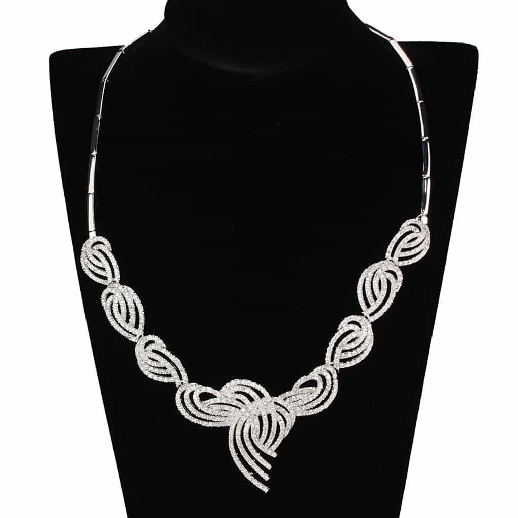 Brass CZ Pave Leaf Wing Collar Set | The Stainless Jewelry view 4