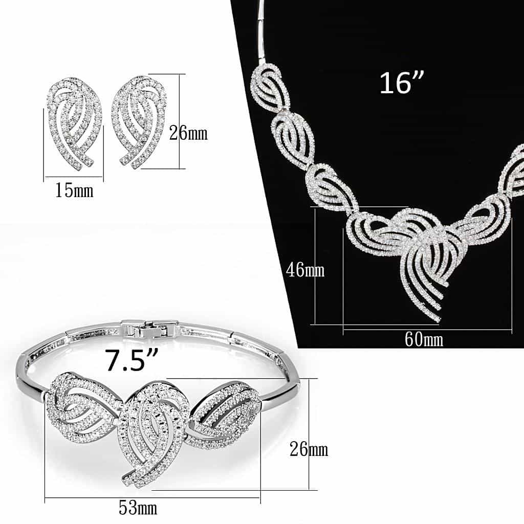 Brass CZ Pave Leaf Wing Collar Set | The Stainless Jewelry view 5