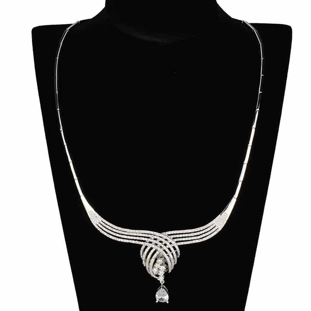 Brass CZ Pave Knot Collar Bangle Bracelet | The Stainless Jewelry view 4