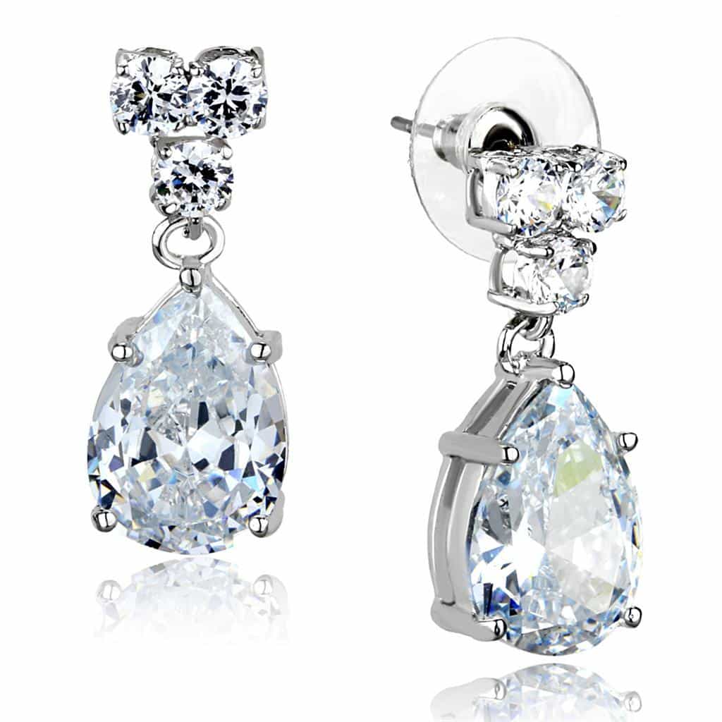 Brass CZ Pear Cluster Drop Statement Ring | The Stainless Jewelry view 2