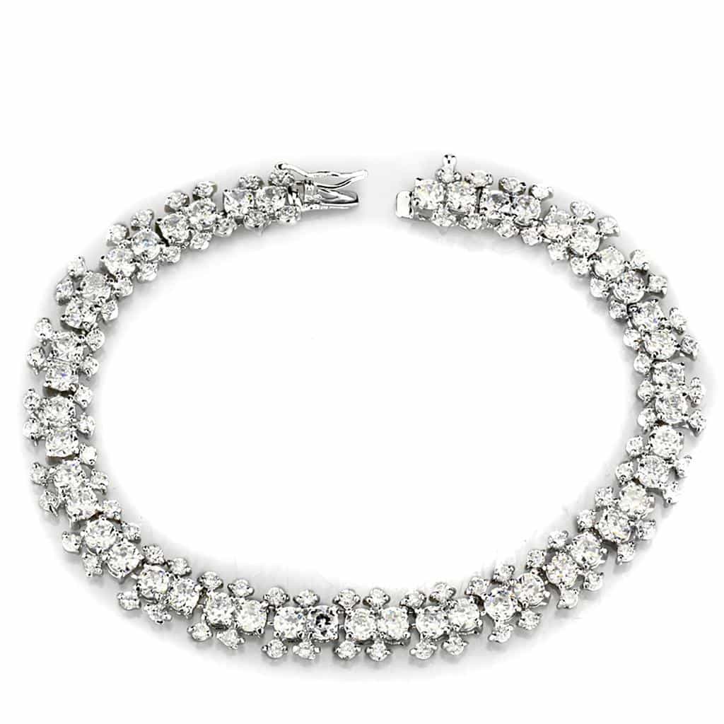 Brass CZ Round Starburst Halo Statement Set view 3
