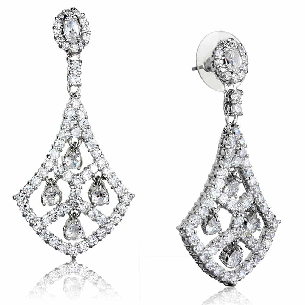 Brass CZ Pave Scallop Lace Statement Set | The Stainless Jewelry view 2