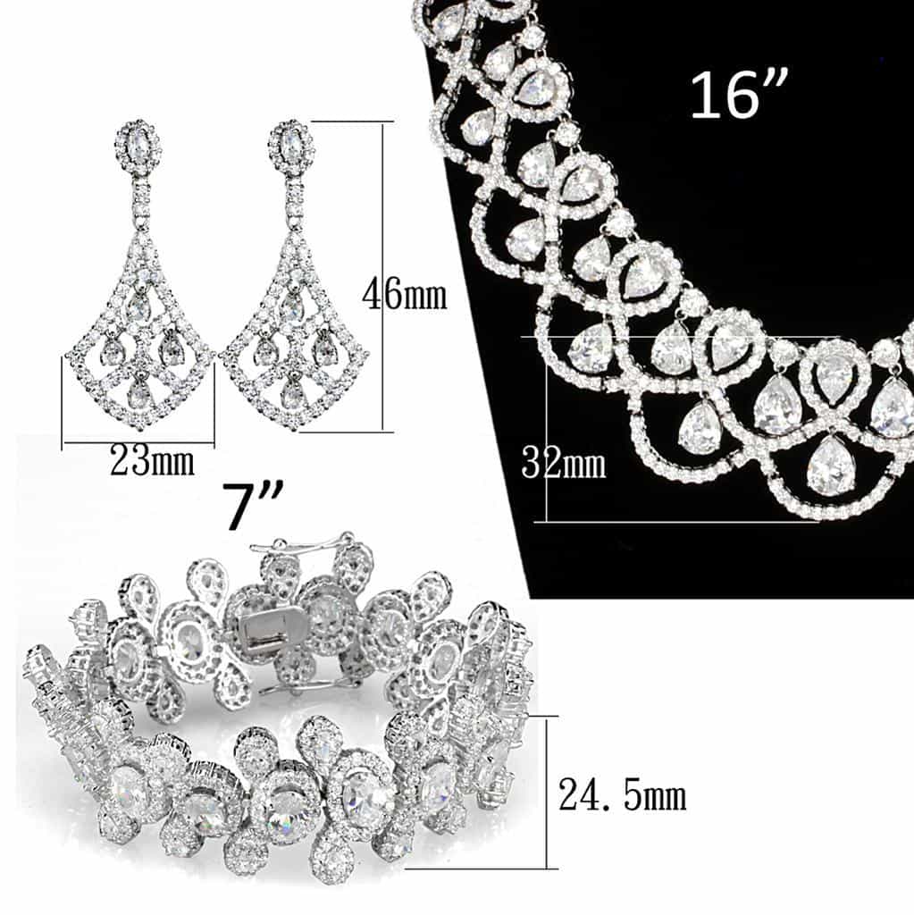 Brass CZ Pave Scallop Lace Statement Set | The Stainless Jewelry view 5