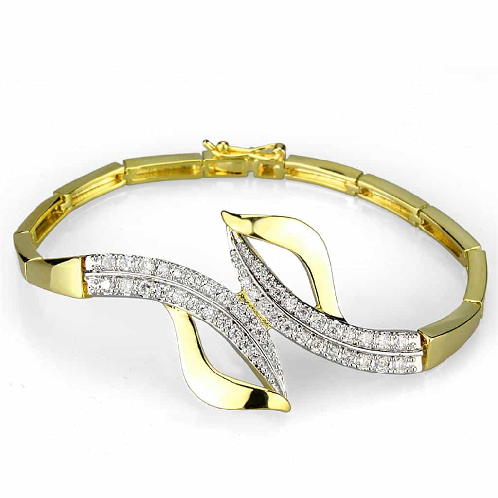 Brass CZ Leaf Vine Collar Set Jewelry Sets view 3