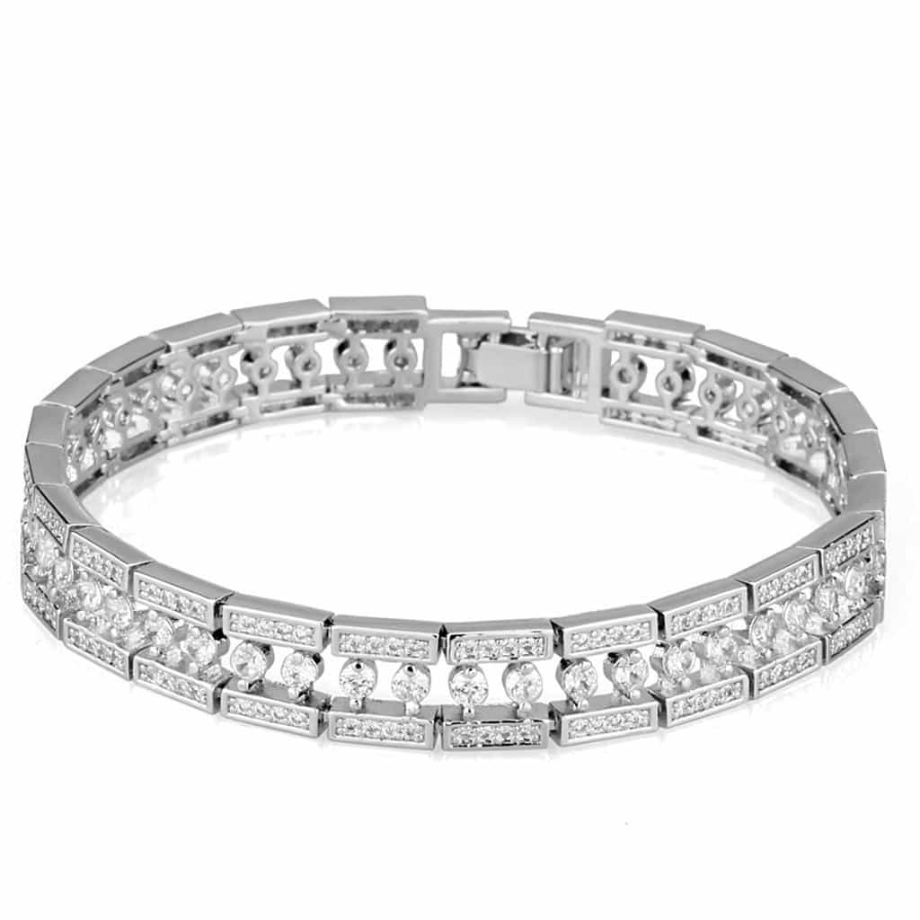 Brass CZ Round Channel Tennis Set | The Stainless Jewelry view 3