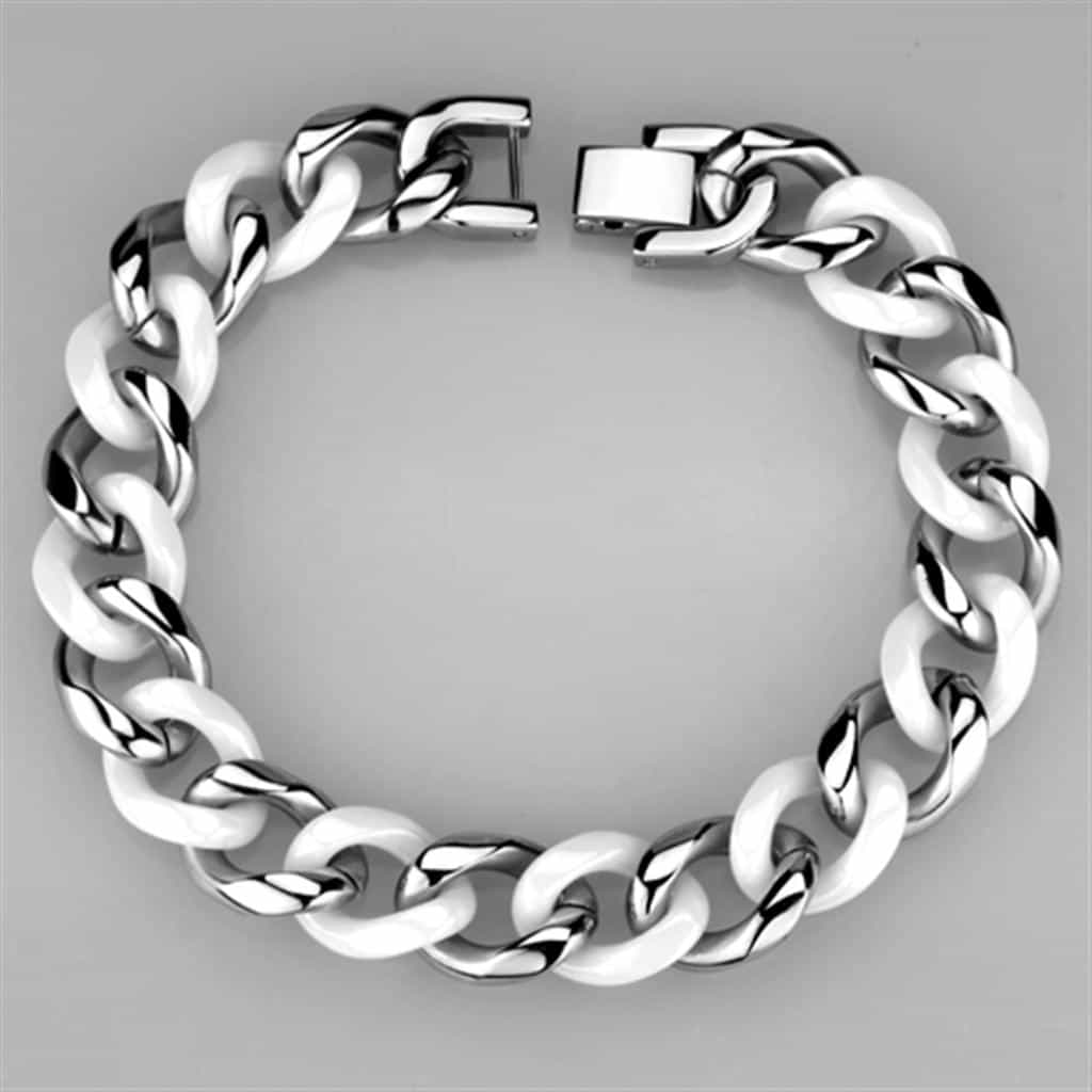 Stainless Steel Polished Curb Chain Bracelet view 3