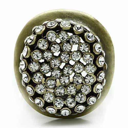 Brass Bronze Skull Top Hat CZ Ring | The Stainless Jewelry view 8