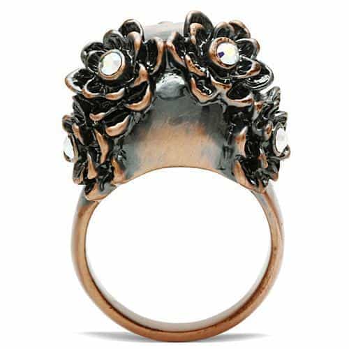 Brass Emerald Eye Skull Ring | The Stainless Jewelry view 9