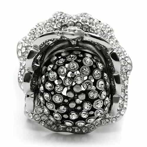 Brass Silver Skull King Crown CZ Ring | The Stainless Jewelry view 8
