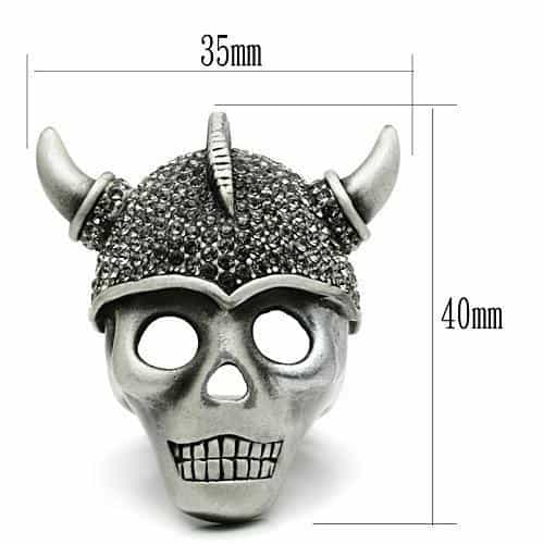 Brass Gunmetal Demon Skull Horns Ring | The Stainless Jewelry view 7