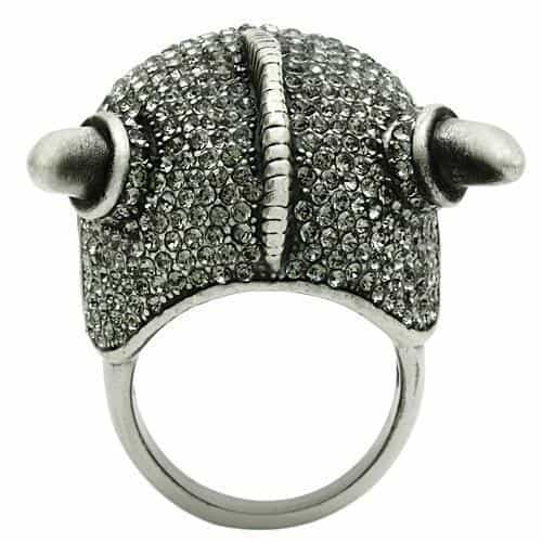 Brass Gunmetal Demon Skull Horns Ring | The Stainless Jewelry view 4
