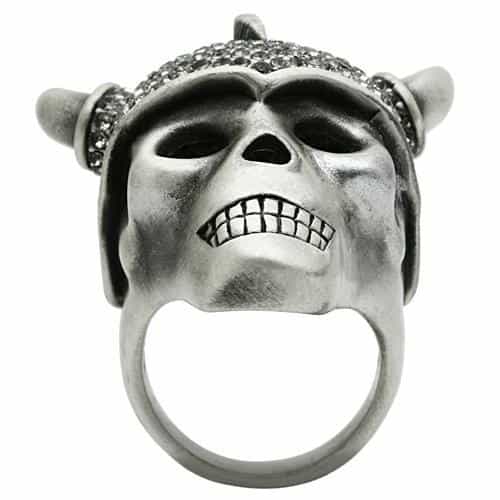 Brass Gunmetal Demon Skull Horns Ring | The Stainless Jewelry view 3