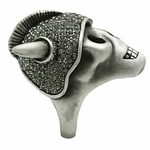 Brass Gunmetal Demon Skull Horns Ring | The Stainless Jewelry view 5