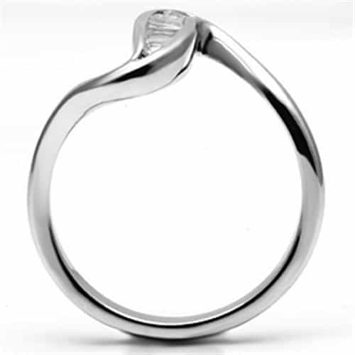 Brass CZ Baguette Wave Bypass Ring | The Stainless Jewelry view 7