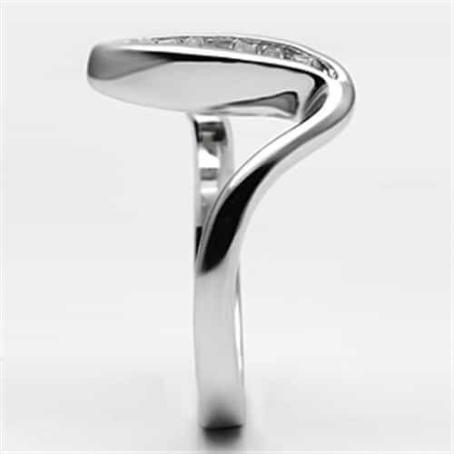Brass CZ Baguette Wave Bypass Ring | The Stainless Jewelry view 8