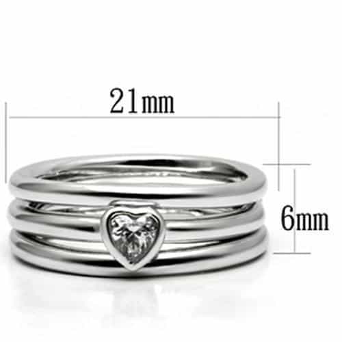 Brass CZ Heart Bezel Band Ring | The Stainless Jewelry view 2