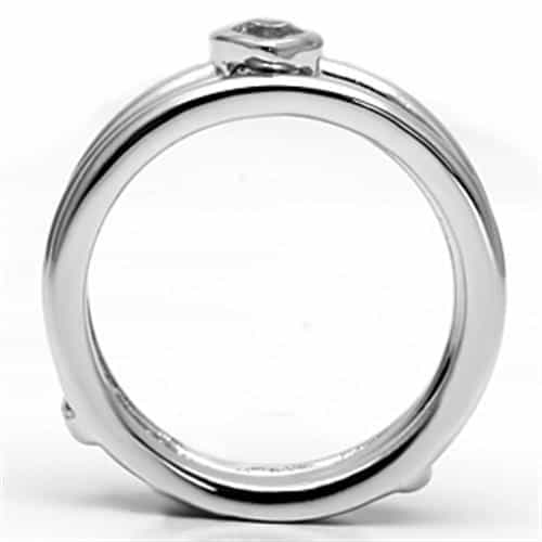 Brass CZ Heart Bezel Band Ring | The Stainless Jewelry view 3