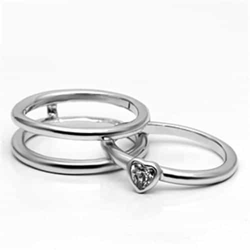 Brass CZ Heart Bezel Band Ring | The Stainless Jewelry view 10