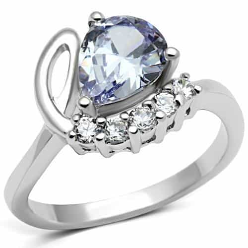 Brass Lavender Pear CZ Twist Band Ring | The Stainless Jewelry view 1