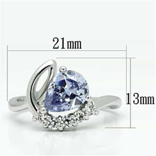 Brass Lavender Pear CZ Twist Band Ring | The Stainless Jewelry view 7