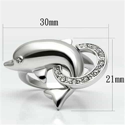 Brass CZ Dolphin Ring | The Stainless Jewelry view 2