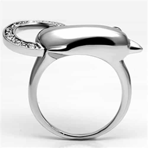 Brass CZ Dolphin Ring | The Stainless Jewelry view 7