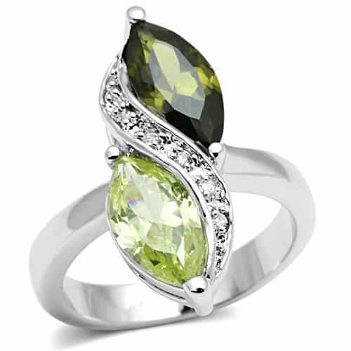 Brass Peridot Marquise Bypass Ring | The Stainless Jewelry view 1