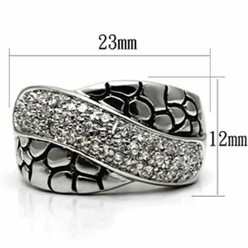 Brass CZ Pavé Black Scale Dome Ring | The Stainless Jewelry view 6