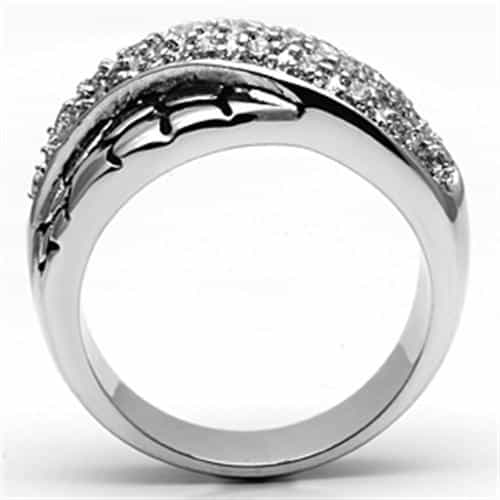 Brass CZ Pavé Black Scale Dome Ring | The Stainless Jewelry view 7