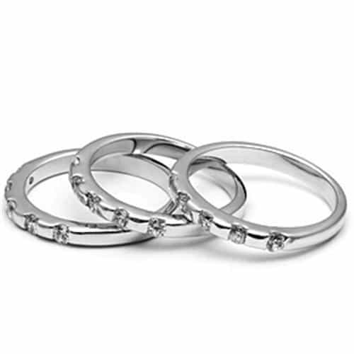 Brass CZ Channel Triple Band Ring | The Stainless Jewelry view 8
