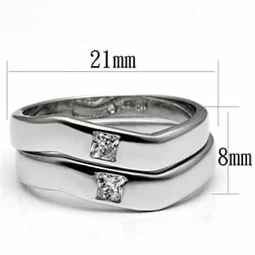Brass CZ Square Bezel Band Ring | The Stainless Jewelry view 6