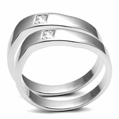 Brass CZ Square Bezel Band Ring | The Stainless Jewelry view 7