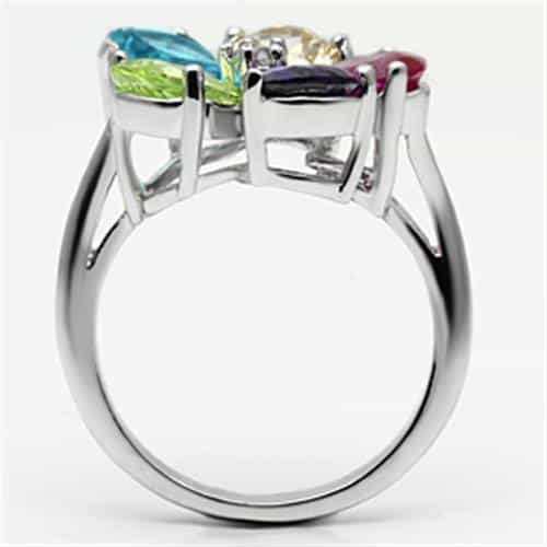 Brass Multi-Color Pear Clover Ring | The Stainless Jewelry view 3