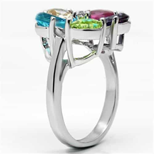Brass Multi-Color Pear Clover Ring | The Stainless Jewelry view 4