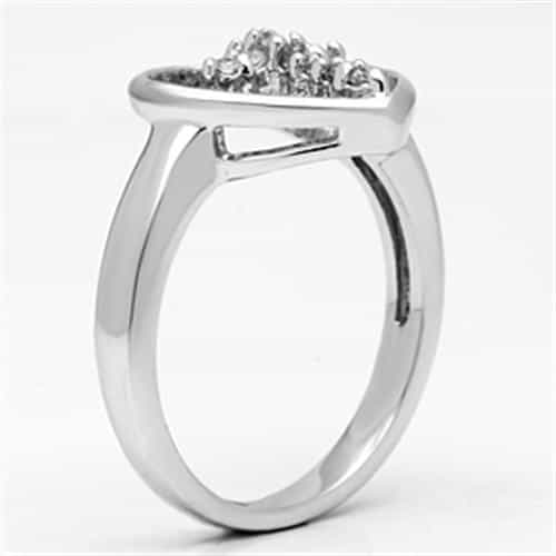 Brass CZ Cross Open Heart Ring | The Stainless Jewelry view 4
