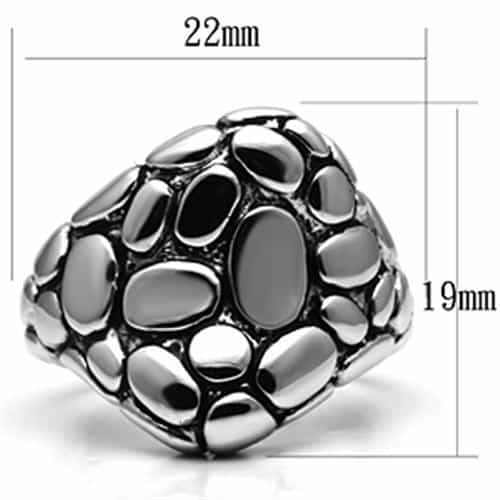 Brass Silver Pebble Dome Ring | The Stainless Jewelry view 6