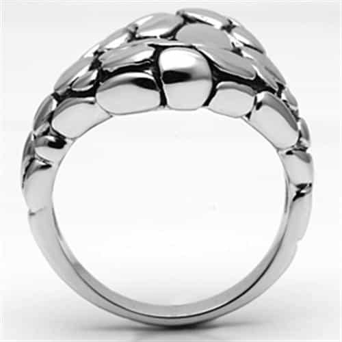 Brass Silver Pebble Dome Ring | The Stainless Jewelry view 3