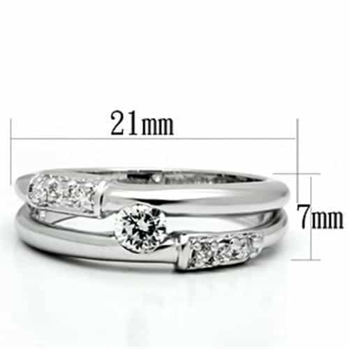 Brass CZ Round Solitaire Channel Band Ring view 2