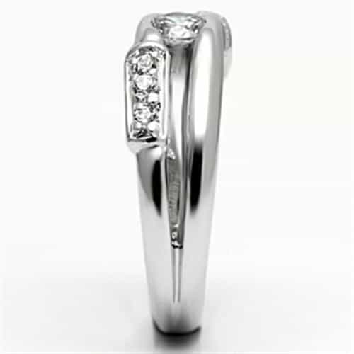 Brass CZ Round Solitaire Channel Band Ring view 8