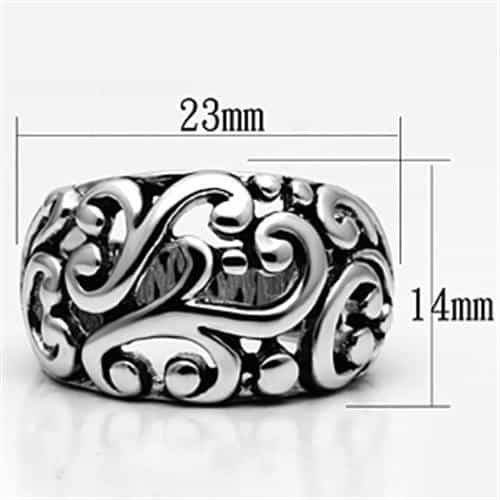 Brass Oxidized Filigree Scroll Dome Ring | The Stainless Jewelry view 2