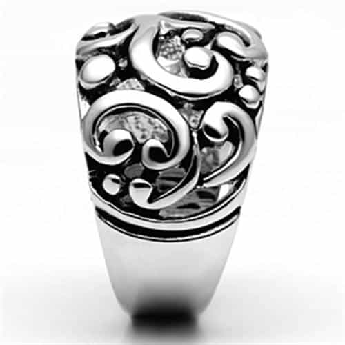 Brass Oxidized Filigree Scroll Dome Ring | The Stainless Jewelry view 4