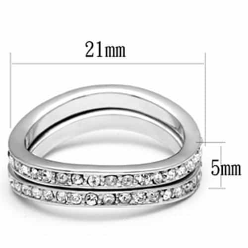 Brass CZ Pavé Double Row Eternity Ring | The Stainless Jewelry view 6