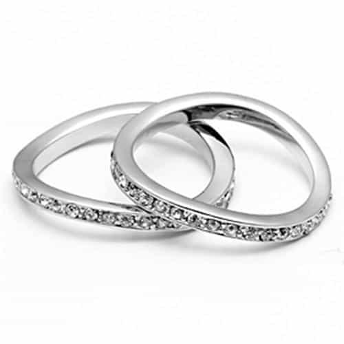 Brass CZ Pavé Double Row Eternity Ring | The Stainless Jewelry view 8