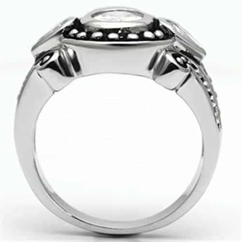 Brass CZ Oval Bezel Pear Bead Ring | The Stainless Jewelry view 3