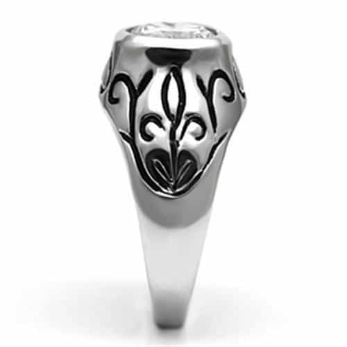 Brass CZ Round Heart Scroll Men's Ring | The Stainless Jewelry view 8